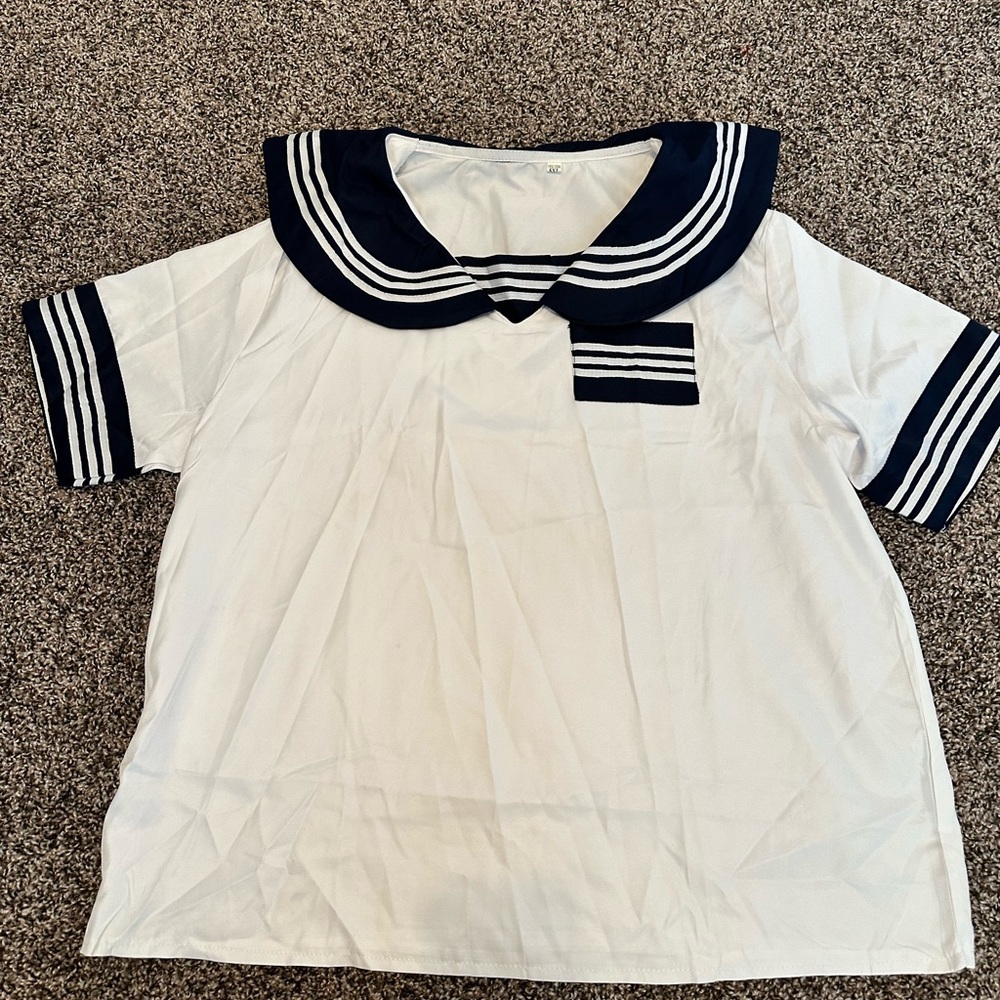Classic Navy and White Kids Sailor Blouse